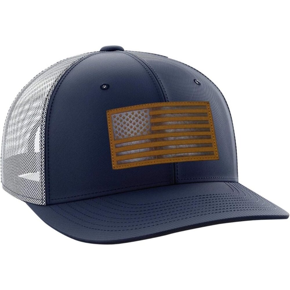Patriotic USA Snapback Hat for Men's or Women's Snap Closure Design Navy Blue